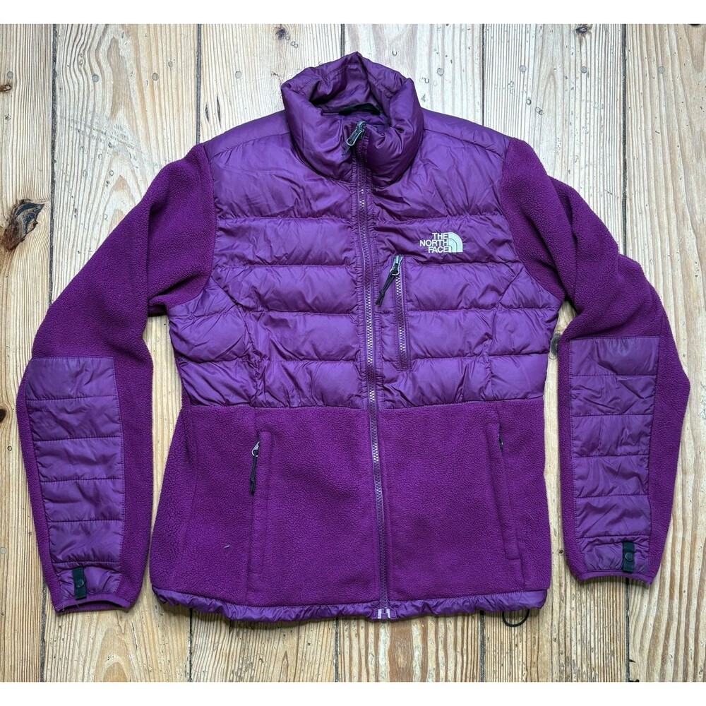 THE NORTH FACE Jacket Womens S 550 Goose Down Denali Fleece Full Zip Winter Pink
